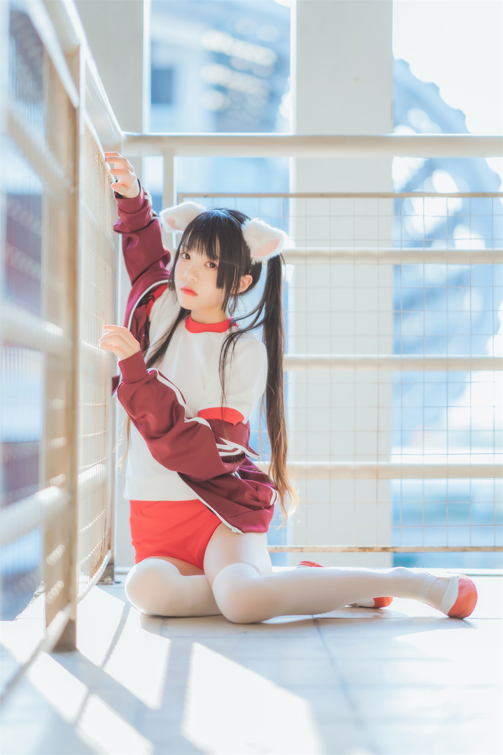 桜桃喵 VOL.046 [44P] 红色体操服-微密空间-全网最全抖音网红铁粉空间写真