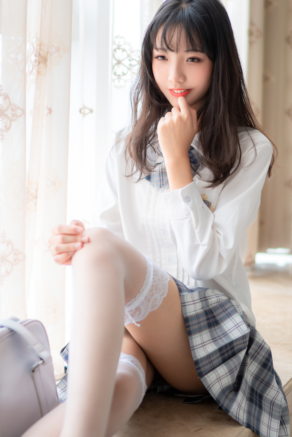 西瓜少女 VOL.022 JK格子裙 [23P-148MB]-微密空间-全网最全抖音网红铁粉空间写真