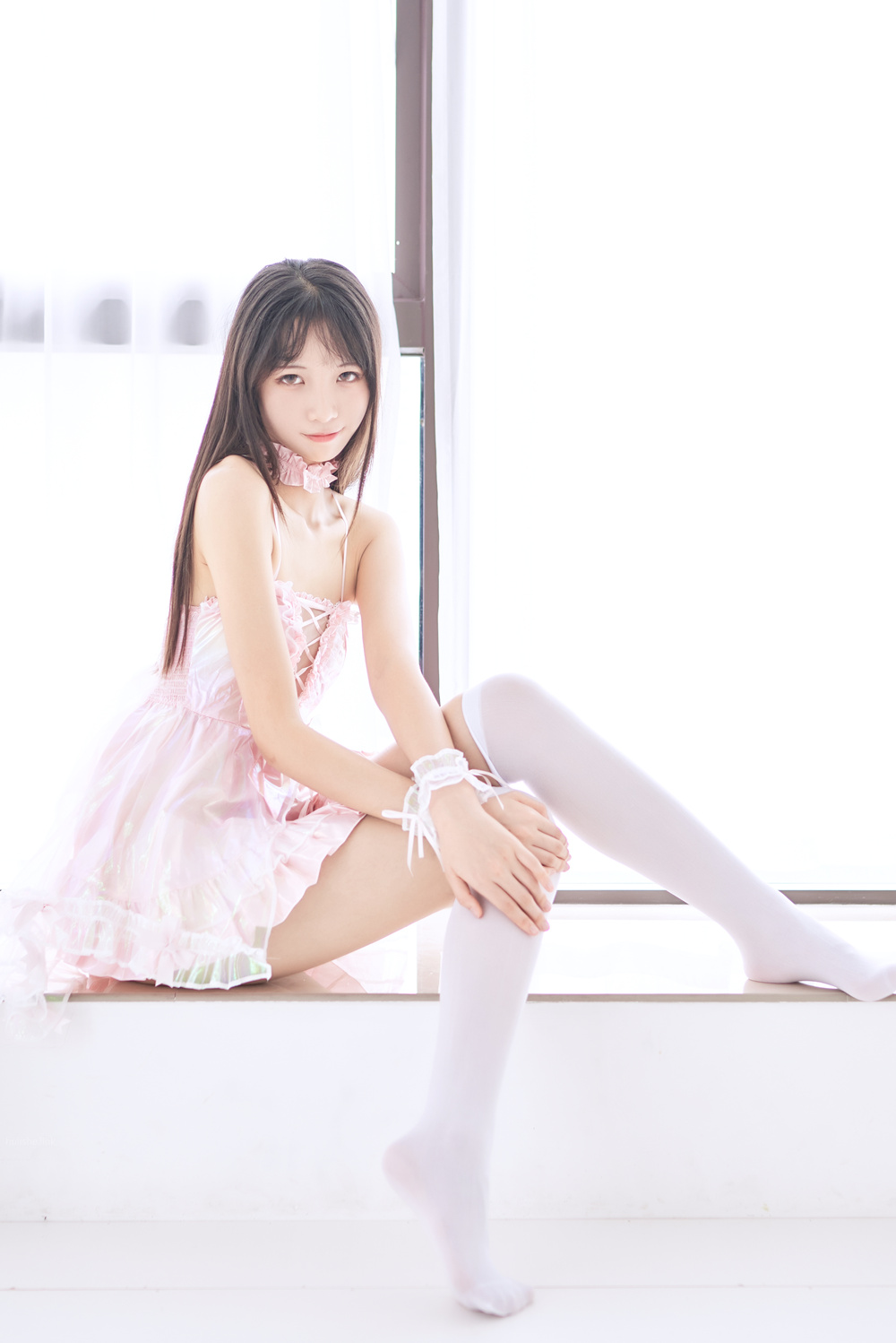 西瓜少女 – 73家粉红吊带裙 [46P309M]-微密空间-全网最全抖音网红铁粉空间写真