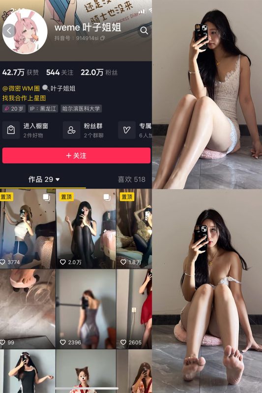 抖音 叶子姐姐 微密圈  NO.022期 【17P9V】最新至：2023.10.18-微密空间-全网最全抖音网红铁粉空间觅圈