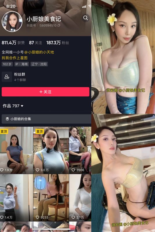 抖音 小厨娘美食记 微密圈  NO.037期 【34P6V】最新至：2024.6.27-微密空间-全网最全抖音网红铁粉空间觅圈