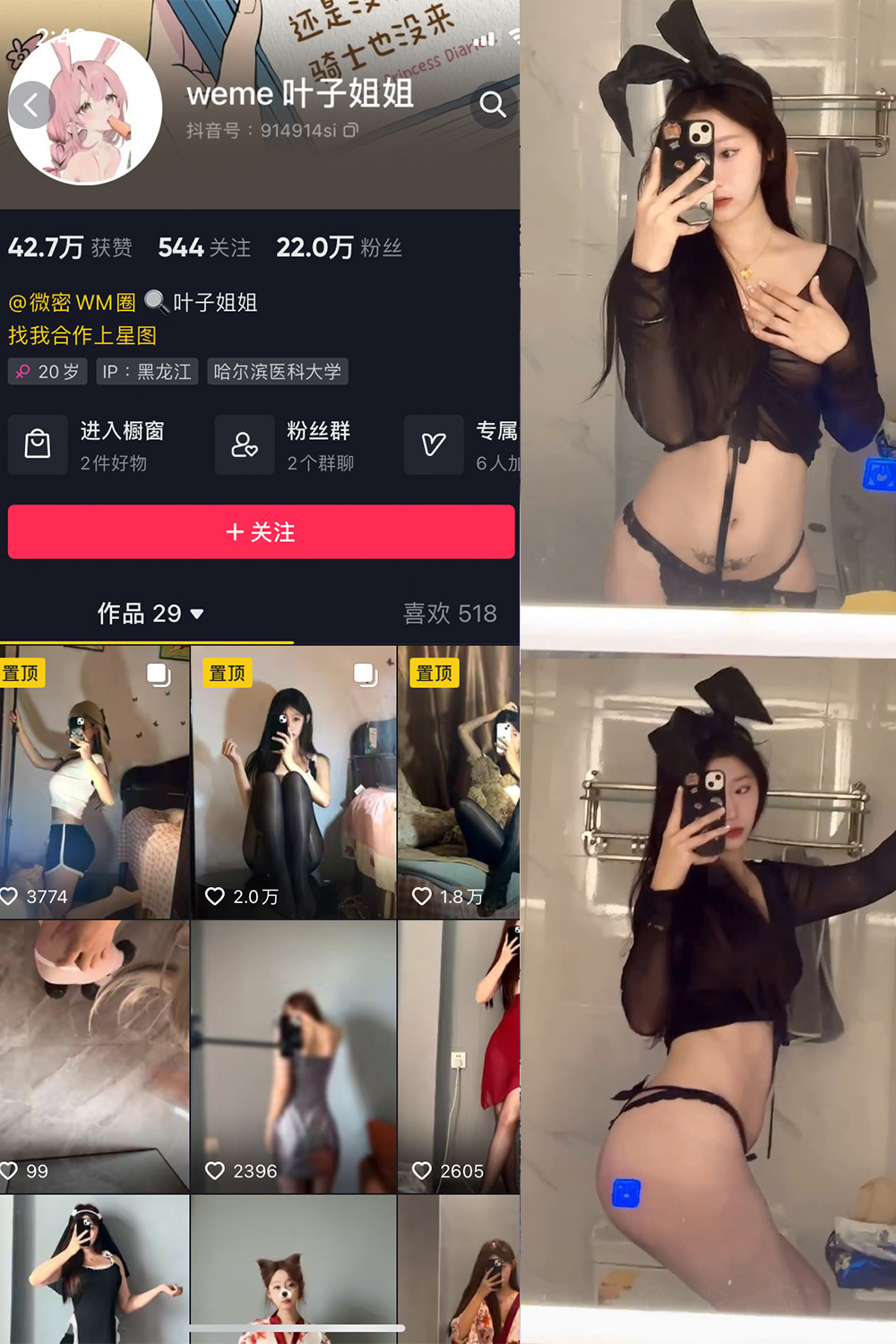 抖音 叶子姐姐 微密圈 NO.029期 【17P9V】最新至：2024.9.2-微密空间-全网最全抖音网红铁粉空间觅圈